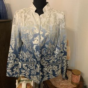 Gorgeous blue, silver ombré blazer by Chico’s